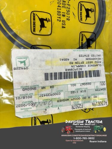 F2507R  GENUINE JOHN DEERE  WASHER NEW OLD STOCK