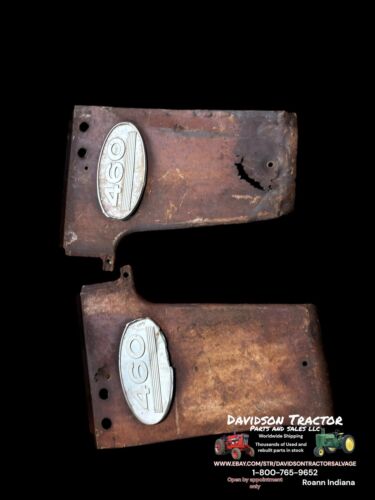 Farmall 460 RC Front Radiator Side Panels W/Emblems Rusty