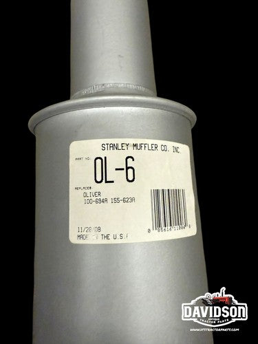 Oliver 1550, 1600, 1650, 770, 880 Muffler OL-6 Antique Tractor
