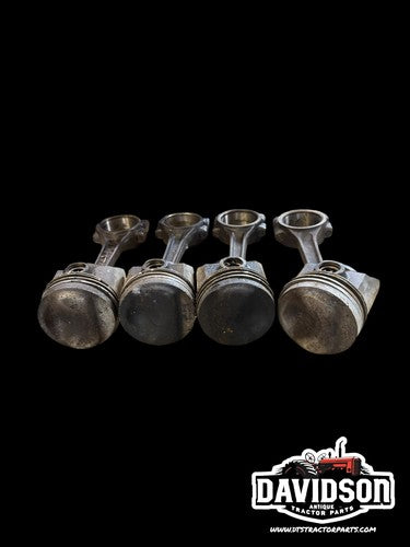 International Farmall 340 Pistons Set W/rods C-135 Antique Tractor
