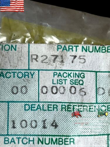 John Deere R27175 Drain Plug OEM New Old Stock NOS Sealed