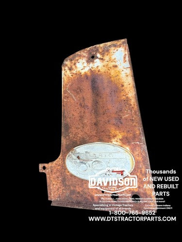 Farmall 460 D IH tractor front radiator side hood cover panel w/ emblem Left