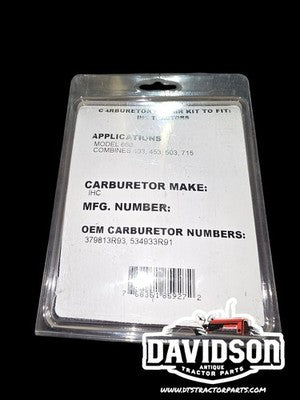 Tisco BK17V Carburetor Repair Kit IHC Tractor 660, Combines 103,453,503,715