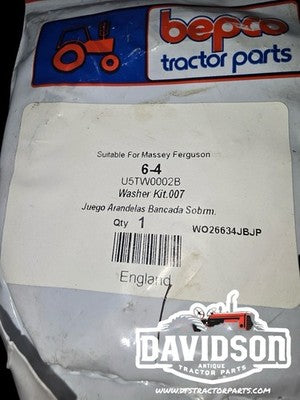 Washer Kit.007 Suitable For Massey Ferguson U5TW0002B WO26634JBJP England