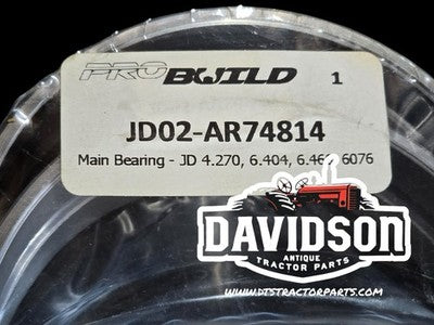 AR74814 Main Bearing Std Fits John Deere 4240