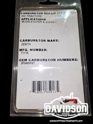 Tisco BK9BV Carburetor Repair Kit IHC TRACTOR SUPER A SUPER C