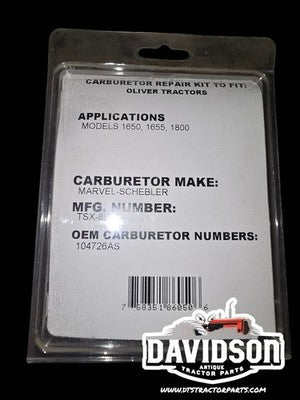 Tisco BK682V Carburetor Repair Kit Oliver Tractor 1650,1655,1800 Marvel Schebler