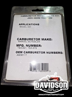 Tisco Carburetor Kit BK39AV Fits John Deere 420 Tractor Marvel Schebler
