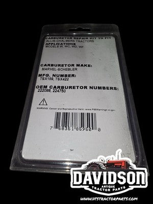 Tisco BK27V Carburetor Repair Kit Allis Chalmers