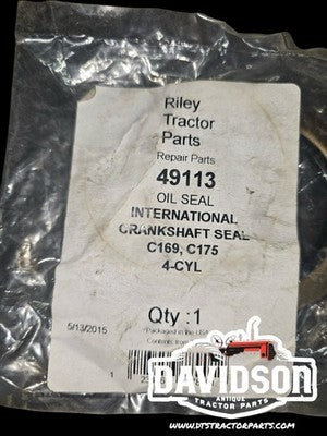 International Crankshaft Seal Riley Tractor Parts Oil Seal 49113 C169,C175,4CYL